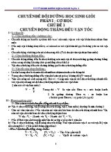 Chuyên đề bồi dưỡng học sinh giỏi môn Vật lý Lớp 8 - Phần I Cơ học